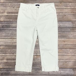 NYDJ Capri Short Pants Cuffed Rhinestone Buttons